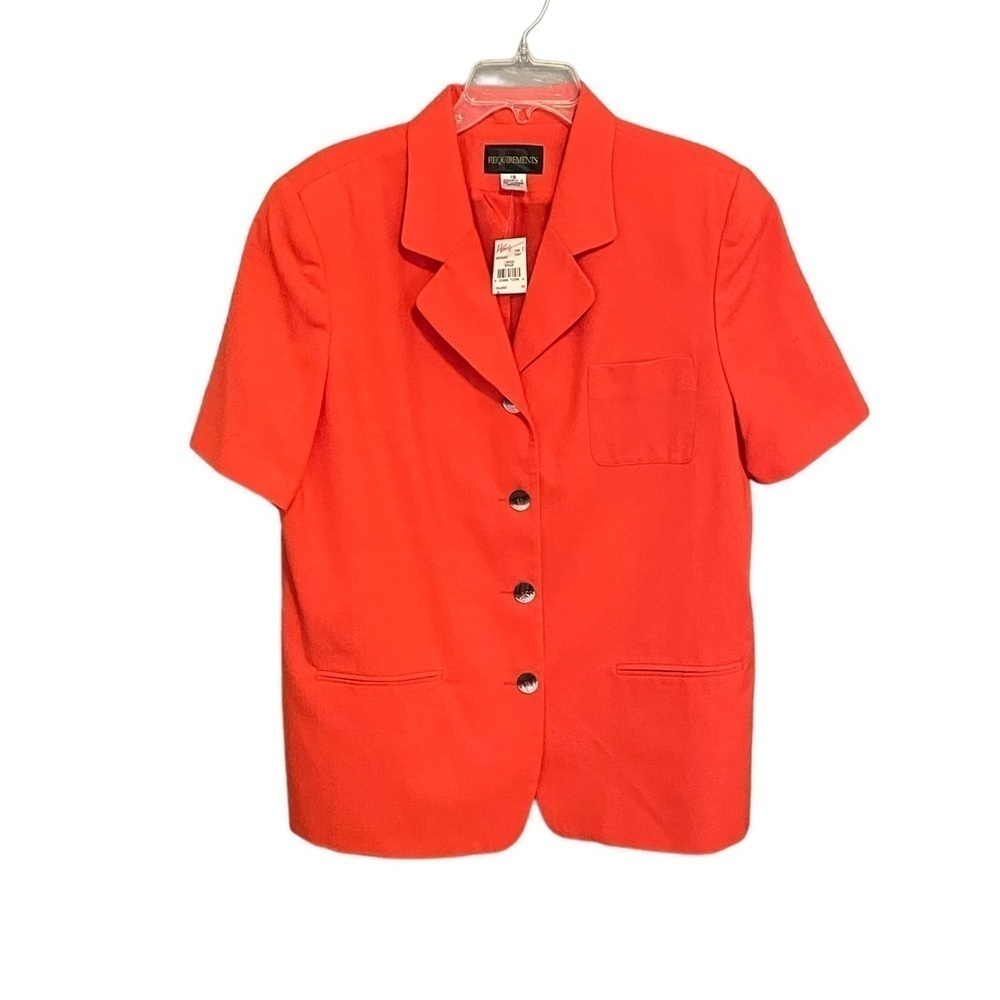 Vintage Requirements Orange Padded Sleeve Jacket Size 18